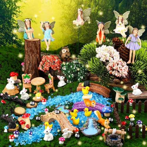 100 Pcs Fairy Garden Accessories Miniatures Figures Kit