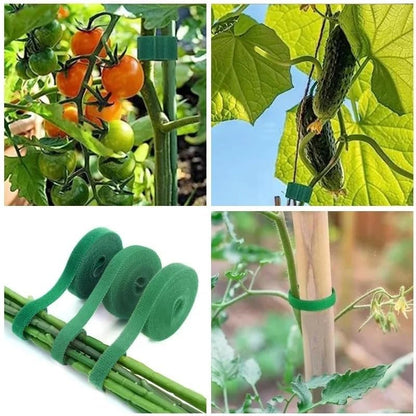 2 Rolls Reusable Nylon Plant Ties Loop Hook Garden Support Tape, (Black) | Flexible Nylon Plant Bandage Ties, Adjustable Hook&loop Design, Reusable for Climbing Plants, Garden Fixing Accessories - color: Black