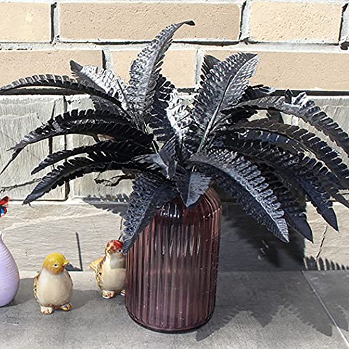 Fern Preserved Black Ferns, Dried Boston Fern with Stems,Real Leaves for Dried Flowers Arrangements Wedding Garland Bouquets Home Party Decorations