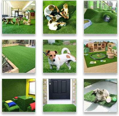Petgrow Artificial Grass Turf -8FTX82FT(656 Square FT)- Realistic & Thick Synthetic Fake Grass Mat for Outdoor Garden Landscape Pet Dog Grass Rug Faux Turf - size: 8 FT x 82 FT (656 Square FT)