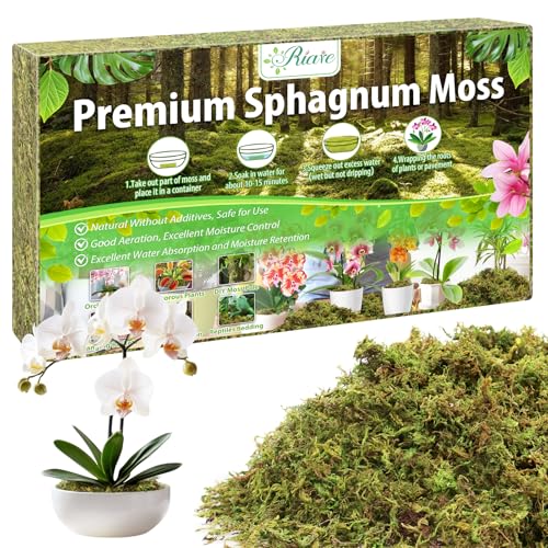 Riare 3.88OZ Premium Sphagnum Moss for Plants- 4QT Natural Dried Plant Moss - size: 4 QT(Appx.3.88oz)