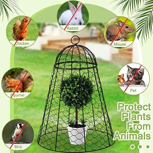 12 Pack Garden Chicken Wire Cloche, 12" W x 15.7" H Plant Protectors and Covers, Wire Garden Cloches from Animals, Metal Cage Plant Protection, Strong and Not Easy to Deform, No Assembly Required - size: 12" D x 15.7" H, style: Classic Style