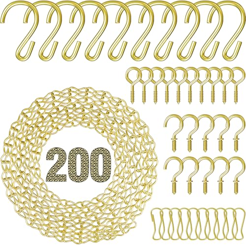 garini 200Inch Hanging Basket Chain,Gold Hanging Chain for Hanging Plants - color: Gold