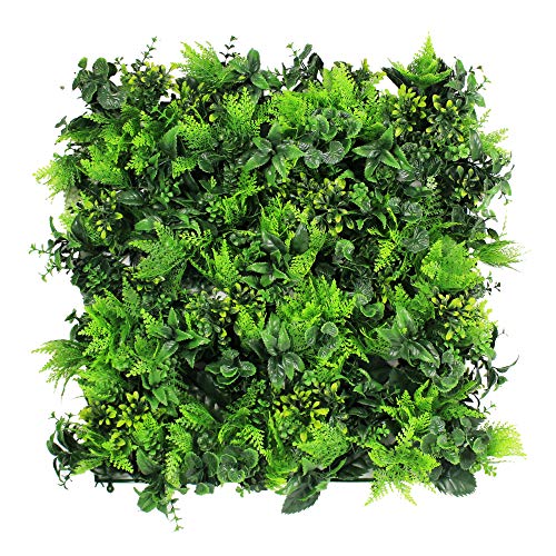 ULAND Artificial Grass Wall Panels, 12pcs 20"x20" Greenery Backdrop Décor - color: Green