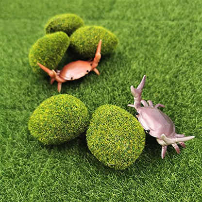 SNAIL GARDEN 13PCS Fairy Artificial Grass, 8Pack Life-Like Garden Lawn with 5Pcs Artificial Moss Rocks-Miniature Ornament Garden Fairy Accessories for DIY Decoration(6 x 6 Inch)