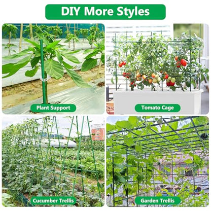 Lezmarket 60 Pack Garden Tomato Stakes(16" Each), Plant Support Stakes, DIY 4ft 5ft 6ft 7ft Sturdy Fiberglass Plant Sticks Support Garden Trellis for Growing Climbing Tomato Vegetables Flowers - size: 60Pack