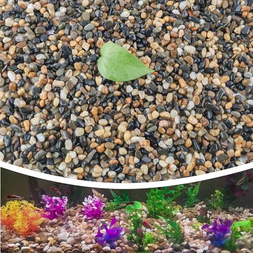 CJGQ 18lb 1/4/'' Polished Pebbles for Plants Potting,Succulents Aquarium Fish Tank Vases-Decorative River Rocks Garden Gravel Stones - color: Polished Pebbles, size: 18 lb (1/4 in)