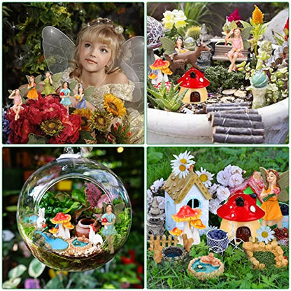 Unittype 19 Pcs Fairy Garden Accessories Outdoor Miniature Fairy Figurine - style: Fairy