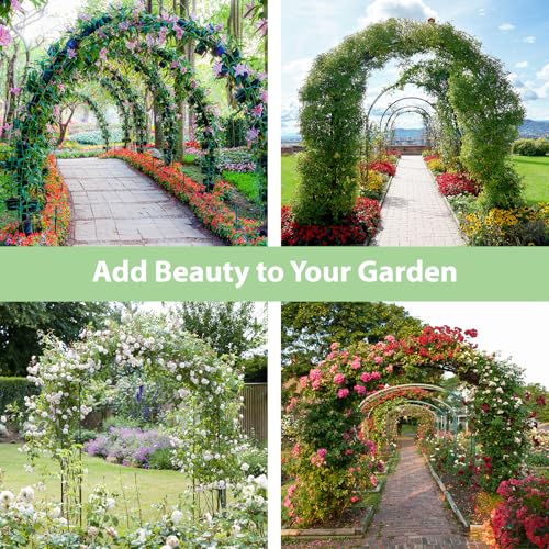 RUBFAC 7.8ft Garden Arch, Metal Trellis for Climbing Plants Outdoor - color: black