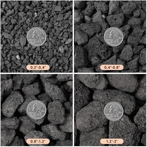 10 lb 0.8-1.2 Inch Small Black Lava Rocks for Fire Pits, Indoor Fireplaces, Outdoor Gas Fire Tables, Garden Landscaping Decoration - size: 0.8"-1.2"