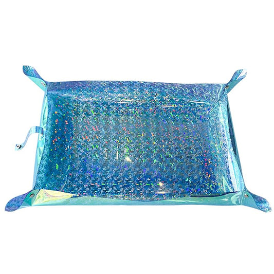 Kasepie Plant Repotting Mat, PVC, Foldable and Waterproof, Holographic Blue with Snowflake Design, 19 x 27 Inch (Blue+Rose) - color: Blue+rose