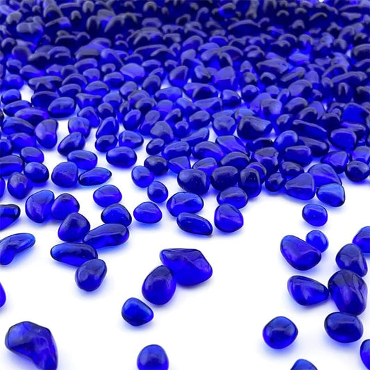 0.89LB Deep Blue Aquarium Glass Stones Sea Glass Pebbles Fish Tanks Decorations Aquarium Gravel Fish Tank Rocks, Glass Gems Stones Beads Pebbles Rock Sand for Vase Filler Fish Turtle Tank Decorations - color: Dark Blue