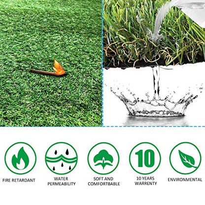 Petgrow Artificial Grass Rug 6.5 FT x10 FT(65 Square FT), Realistic Indoor Outdoor Garden Lawn Landscape Patio Synthetic Turf Mat- Thick Fake Faux Grass | Custom Size Turf /SGS Report ,1.38Inch Pile Height - size: 6.5 FT x 10 FT (65 Square FT)