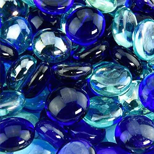 Beach Vibes - Blended Fire Glass Beads for Indoor and Outdoor Fire Pits or Fireplaces | 10 Pounds | 3/4 Inch - color: Beach Vibes