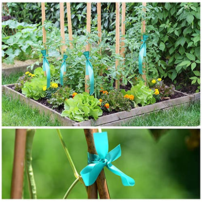 TELENT OUTDOORS 4 Rolls Stretch Tie Tape, 1” Wide 200FT Reusable Garden Plant Ties Green Tapes for Plants, Thick Garden Vinyl Stake Ribbon for Branches Flowers Tomatoes Indoor Outdoor Greenhouse - size: 800FT