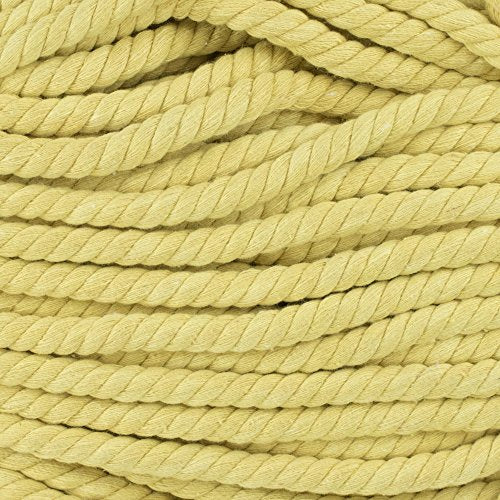 Natural Twisted Cotton Rope - Soft But Strong - Assorted Colors - 1/2 Inch Diameter (Yellow, 10 Feet) - color: Yellow, size: 10ft