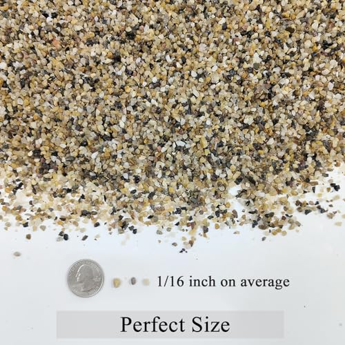 FANTIAN 20 lbs Fish Tank Sand, 1/16 Inch Aquarium Sand Gravel | Natural Coarse Sand, Decorative Pea Gravel River Rocks for Air Plants, Vase Fillers, Landscaping, Succulent Soil Cover - size: 1/16 Inch