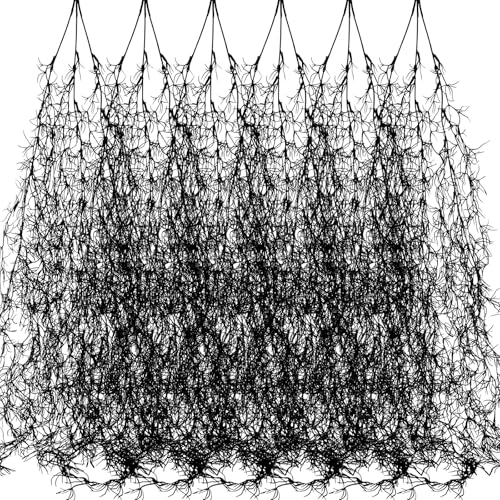 Giegxin Spanish Moss 41'' Fake Hanging Succulents Faux Moss Artificial Succulent Plants Vines Hanging Plants Swamp Decoration Potted Artificial Garland(Black,6 Pack) - color: Black