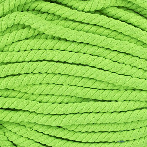 Natural Twisted Cotton Rope - Soft But Strong - Assorted Colors - 1/2 Inch Diameter (Winder Green, 10 Feet) - color: Winder Green, size: 10ft