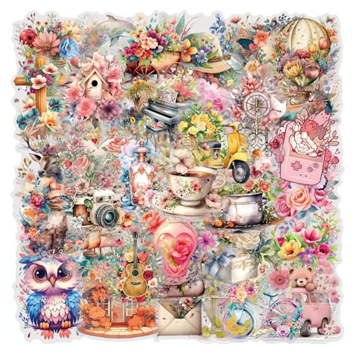 57PCS Vintage Watercolor Floral Stickers - style: Flower01