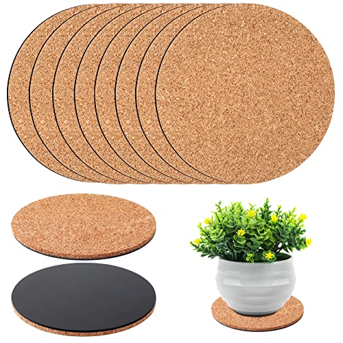 Augshy 8Pcs 6 Inch Cork Plant Saucers Plant Mats Round Coasters Pad for Plants House Garden Indoors Pots DIY Craft Project - size: 6 Inch