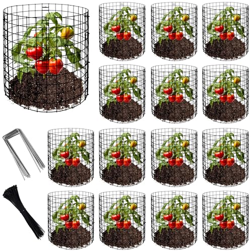 Adnee 15 Packs Wire Plant Protector from Animals, 12 x 12 Inches Metal Mesh Plant Cage Covers, Sturdy Garden Bunny Barricades Chicken Wire Cloche for Plants Shrubs Vegetables Flowers - color: 15 Pack 12x12 Inch