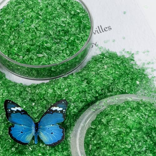 Dark Green Fine Crushed Glass for Resin Art & Crafts - color: Dark Green