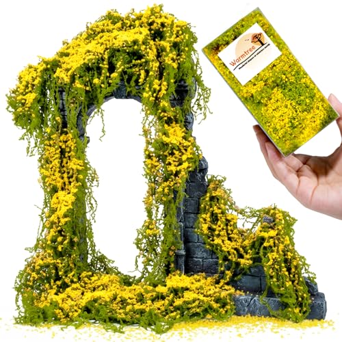 Warmtree Realistic Miniature Vines Miniature Plants for Diorama | Miniatures for Crafts Fairy Garden Architecture Diorama Supplies Scenery Landscape(Bright Yellow) - color: Bright Yellow
