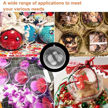20 Pcs 4.72 Inch Clear Acrylic Fillable Balls, Christmas DIY Fillable Ornaments Balls, Acrylic Ornaments Ball for Christmas, Holidays, Weddings, Parties, and Home Decor - size: 20 Pcs 4.72 Inch Fillable Balls