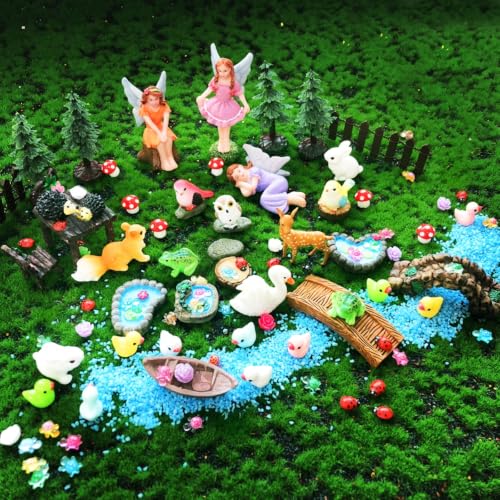 114Pcs Fairy Garden Accessories Outdoor Kit Mini Fairy House Decor Supplies - style: Little Fairy + Garden Accessories