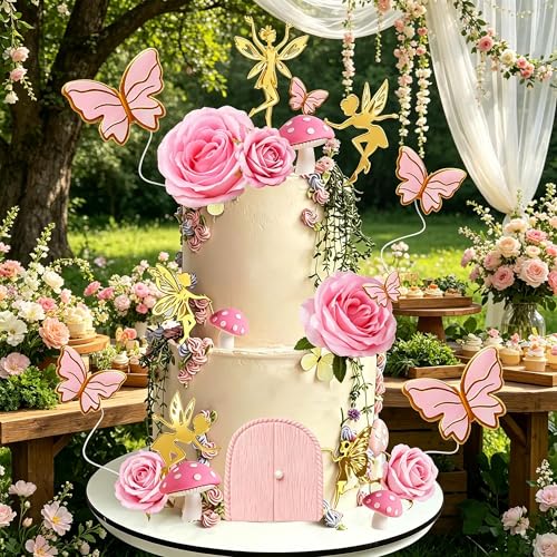 Fairy Cake Topper, First Birthday Cake Decoration | Fairy Garden Birthday Baby Shower Spring Party Decor Favors Supplies