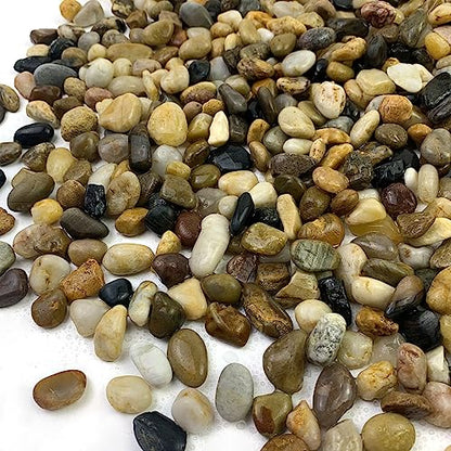 20 lbs Pea Gravel for Landscaping, 2/5 Inch River Rock, Aquarium Gravel | Fish Tank Gravel Rock Pebbles for Indoor Plant, Landscaping, Outdoor Garden, Succulent, Drainage, Vase, Fountain - size: 2/5 Inch