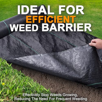 Winisok 4FT x 50FT Weed Barrier Landscape Fabric, 3.2oz Woven Garden Cloth, Heavy Duty Breathable Ground Cover for Landscaping, Gardening and Farming - size: 4ft x 50ft