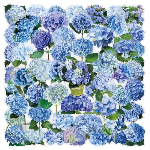50PCS Hydrangea Flower Waterproof Stickers - style: Hydrangea Flower Stickers