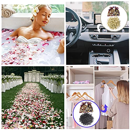 40 Bags Natural Dried Flowers Kit, Natural Dried Herbs with 2 Mesh Drawstring Bag for Soap,Candle,Resin Jewelry Making,Bath,Nail - Rose Petals,Rosebuds,Lilium,Jasmine,Don't Forget Me and More - color: 40 Bags*10g