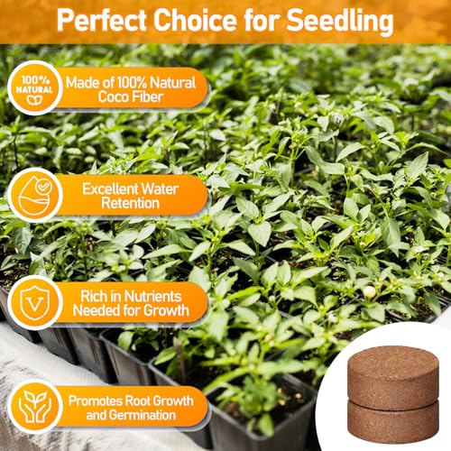 Legigo 50 Pcs 30mm Coco Coir Pellets Organic Seed Starter Soil Potting Mix - size: 30mm