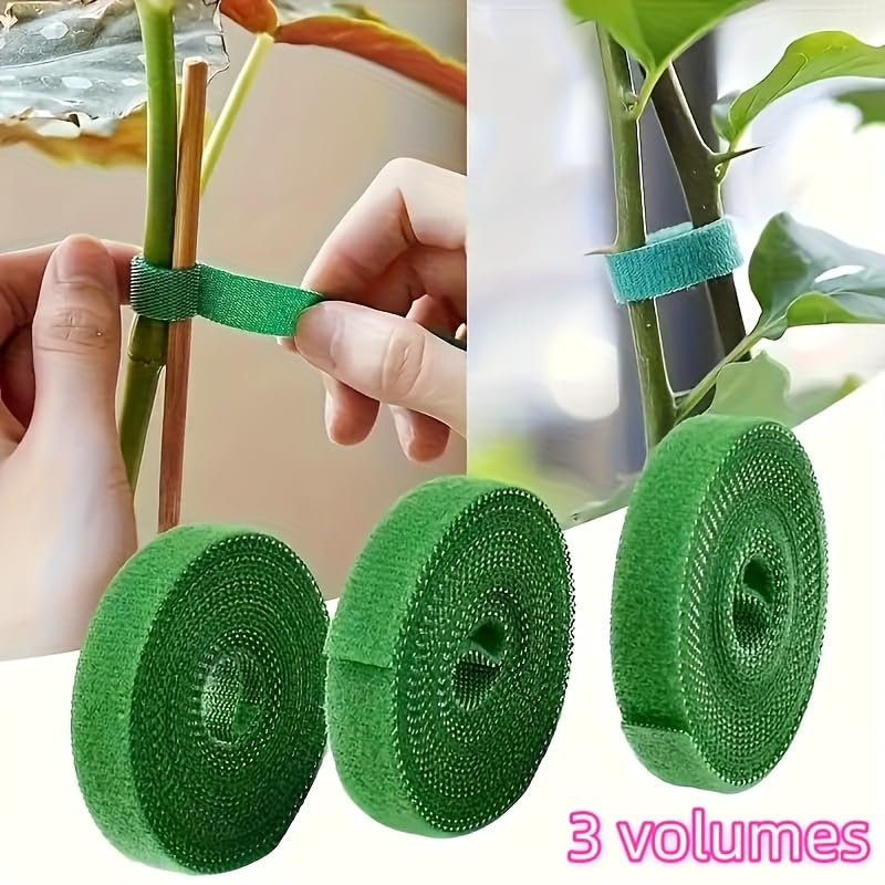 590.55 Inches / 3 Rolls Reusable Plant Ties - Green Flexible Support Straps for Vines, Flowers and Garden Plants - Ideal for Indoor and Outdoor Use, The Top Choice for Gardening Enthusiasts