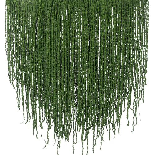 100 Pcs Hanging Moss Vines Faux Moss Garland for Decorating Artificial Amaranthus Hanging Flowers 63" Fake Mossy Rope for Crafts Wedding Arch Floral Arrangment Wall Hanging Mantle Dark Green - color: Dark Green