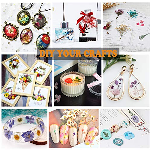 133Pcs Dried Pressed Flowers and Butterfly for Resin Molds, Assorted Real Natural Flowers Leaves Stickers for DIY Art Crafts, Jewelry, Candle, Soap Crafts Making - size: 133PCS