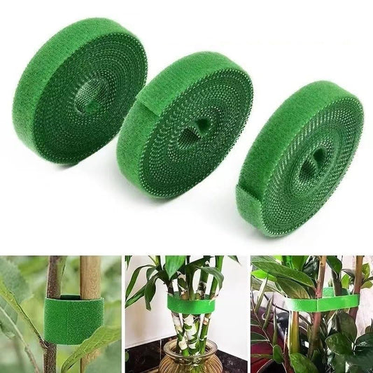 Garden Plant Supports, Reusable & Adjustable Ties, 12mm x 25m Green Recycled Plastic, Strong Grip for Effective Growth, Cut-to-Length, Eco-Friendly