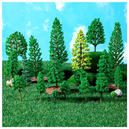 40Pcs Mixed Model Trees, Fake Mini Trees for Crafts, 1.2-6 Inch Mixed Model Tree for Diorama Building Model-Trees Cake Decorations Train SceneryFairy Garden