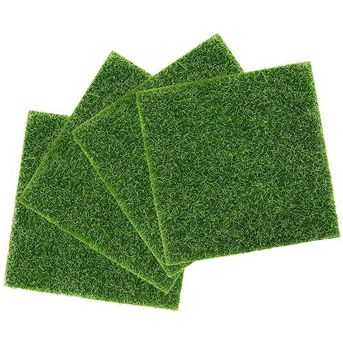 AUEAR, 4 Pack Artificial Moss Simulation Fake Green Plants Grass for Landscape Decoration Flowers DIY Crafts - color: 6"x6", size: 4 Pack