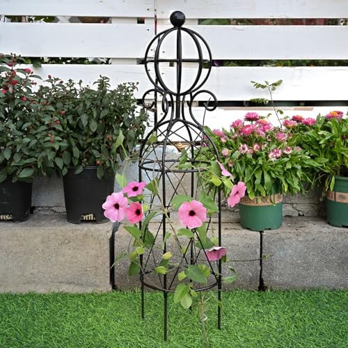 Metal Garden Obelisk Trellis for Climbing Plants - 27.1"x7.8" - size: 27" x 8"