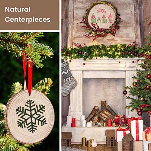 Maputune 8 Pcs 9-10 in Large Unfinished Wood Slices for Centerpieces, Natural Rustic Wooden Plate for DIY Craft, Round Wood Chips for Signage Painting Wedding Party Christmas Decor - size: 9-10 IN, 8pcs