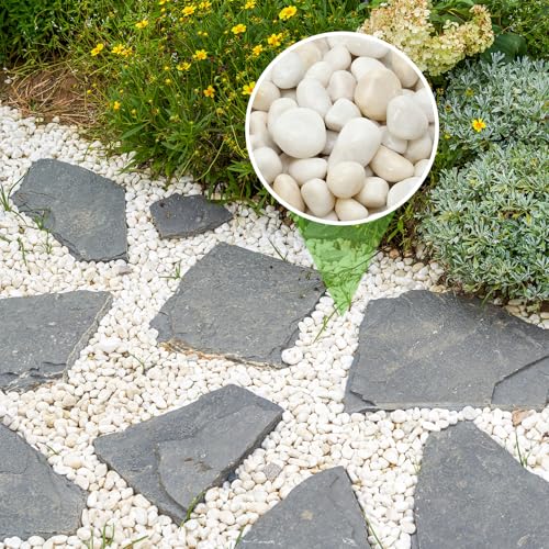 Mr. Fireglass 10 lbs White River Rocks, 3/8 inch Natural Polished Pebbles - color: White, size: 3/8 inch, 10 lb