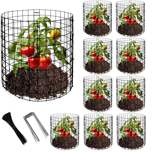 10 Packs Wire Plant Protector from Animals, Metal Mesh Plant Cage Covers - color: 10 Pack 12x12 Inch