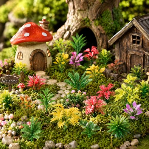 120pcs Mixed Miniature Plant Set, Mini Trees Green Shrubs Bush Model | mini fake miniature trees, scenery basing material kit, for diorama box, sand architecture model, craft supply