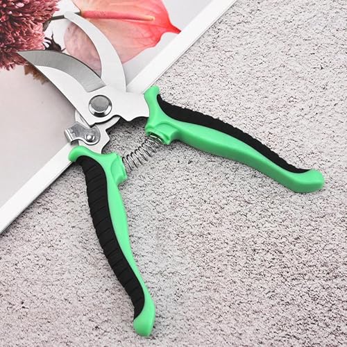Curved Blade Pruning Shears for Garden Plants and Flowers - Stainless Steel Blades - Black and Green - color: Green, size: 1pc