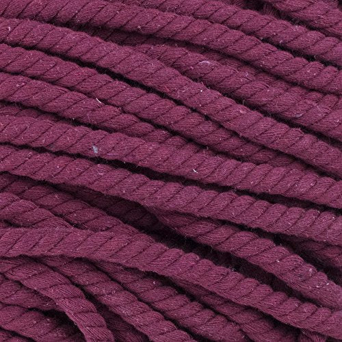 Natural Twisted Cotton Rope - Soft But Strong - Assorted Colors - 1/2 Inch Diameter (Wine Red, 10 Feet) - color: Wine Red, size: 10ft