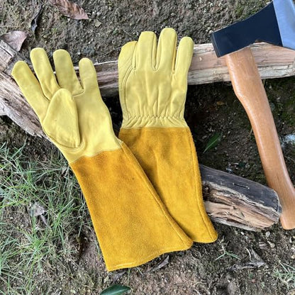Thorn Proof Gardening Gloves, 100% Cowhide Comfortable Breathable for Rose Pruning, Cactus Handling and Gardening - size: X-Large(1 pair)